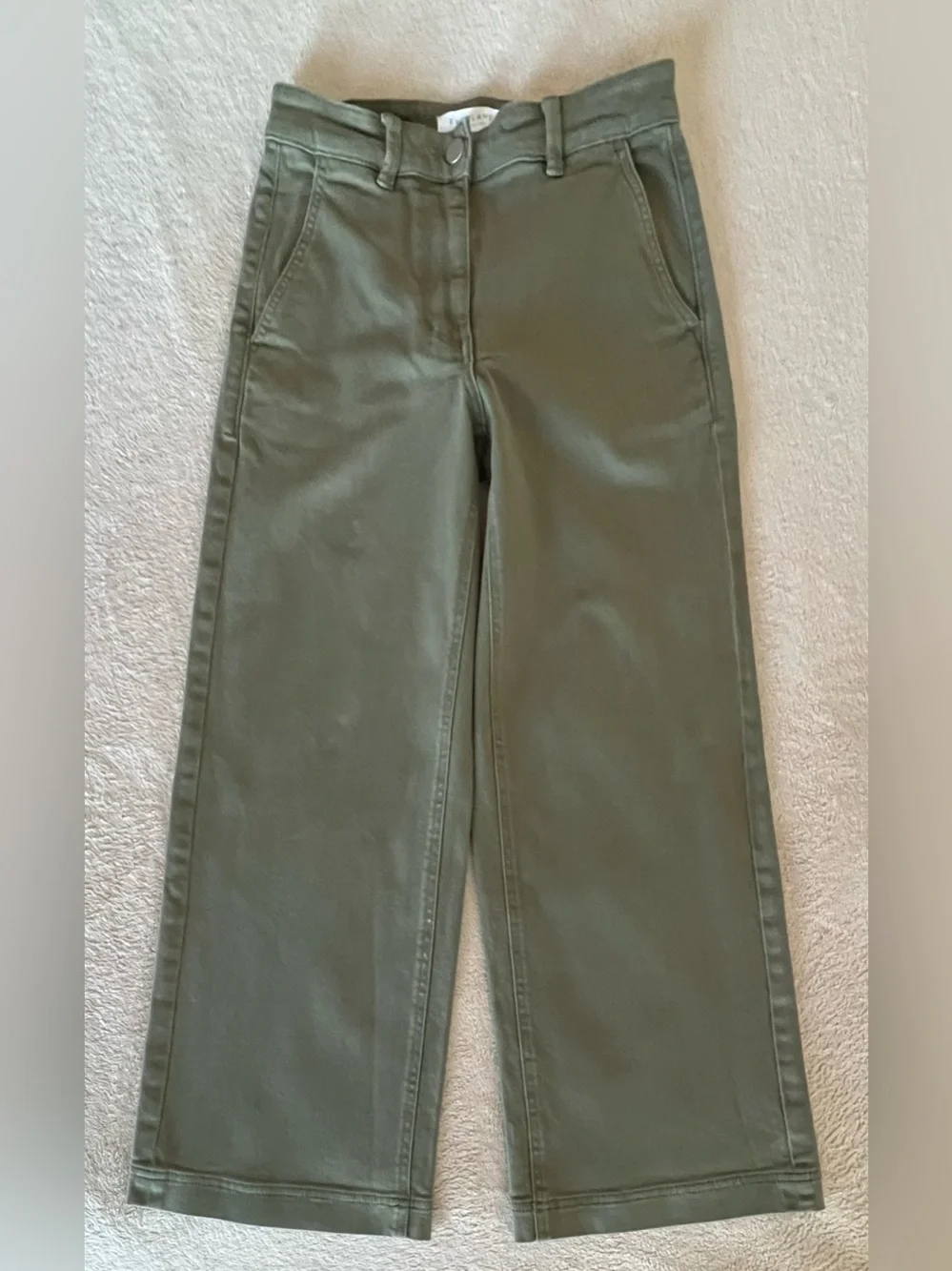 Everlane Olive Wide-Leg Crop Pants